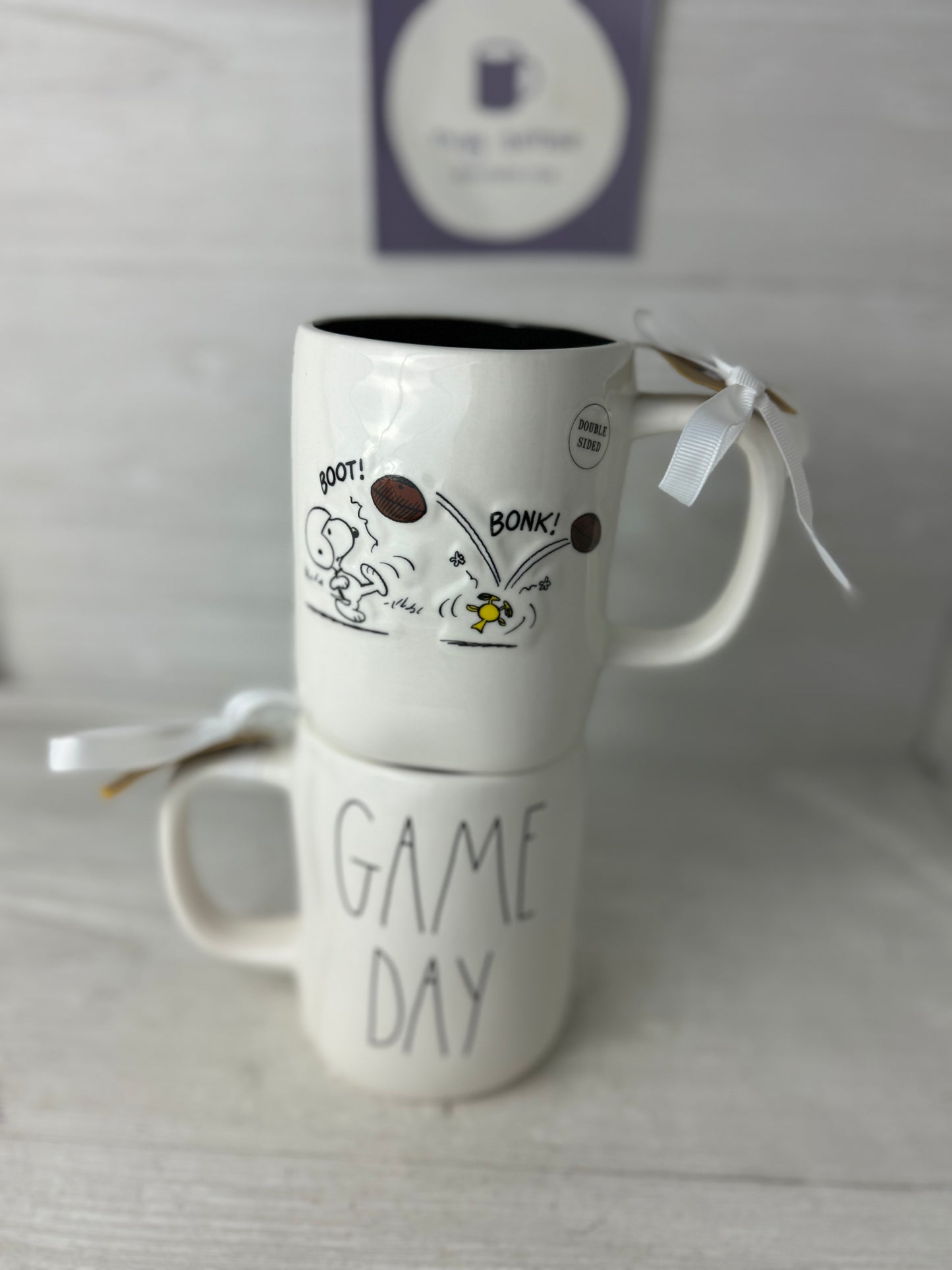 Rae Dunn Peanuts Game Day Football Mug