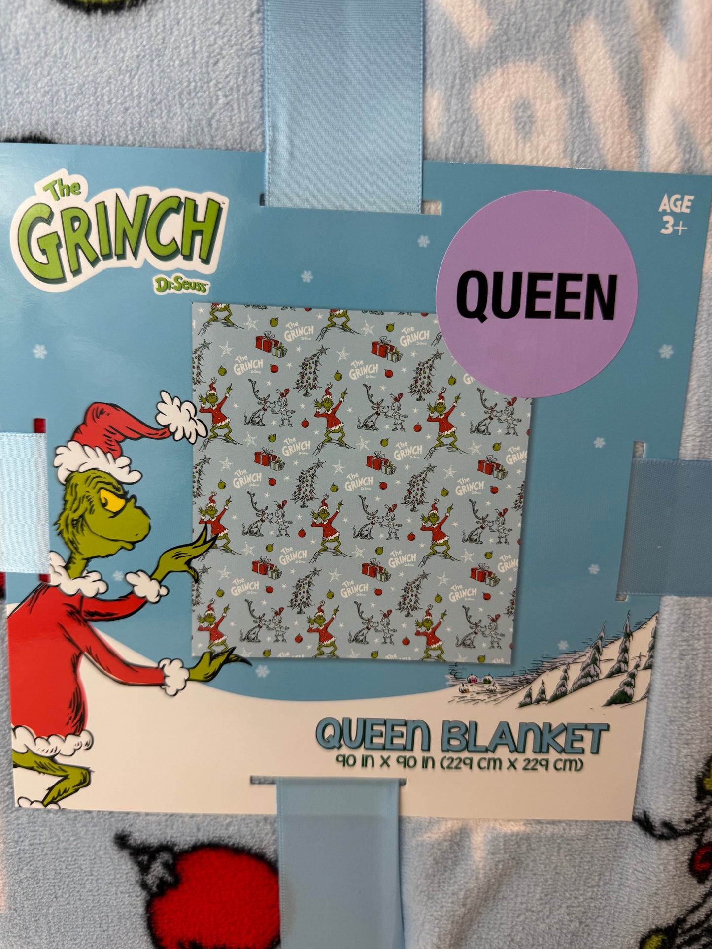 The Grinch Christmas Full/Queen Blanket Blue