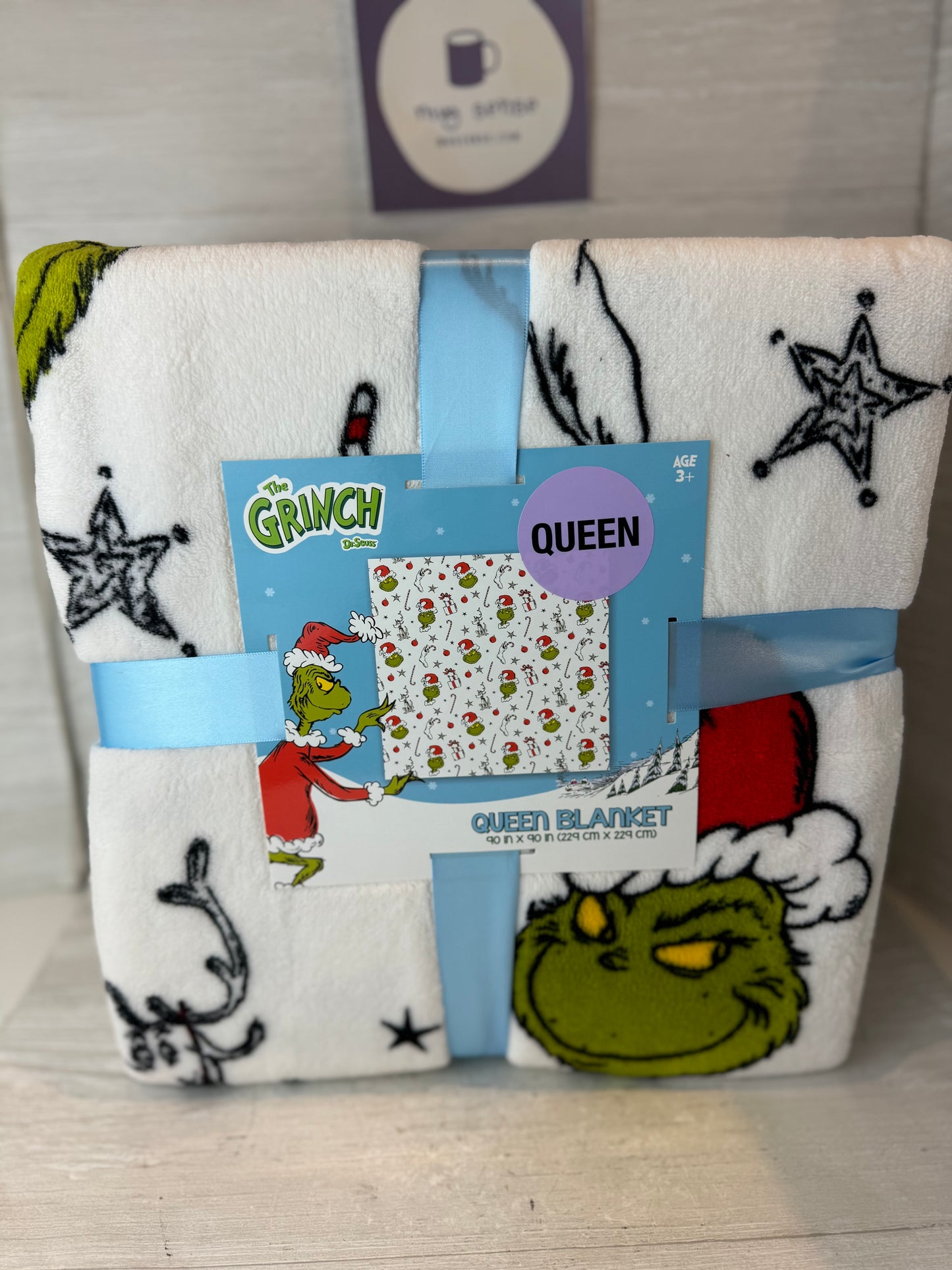 The Grinch Christmas Full/Queen Blanket White