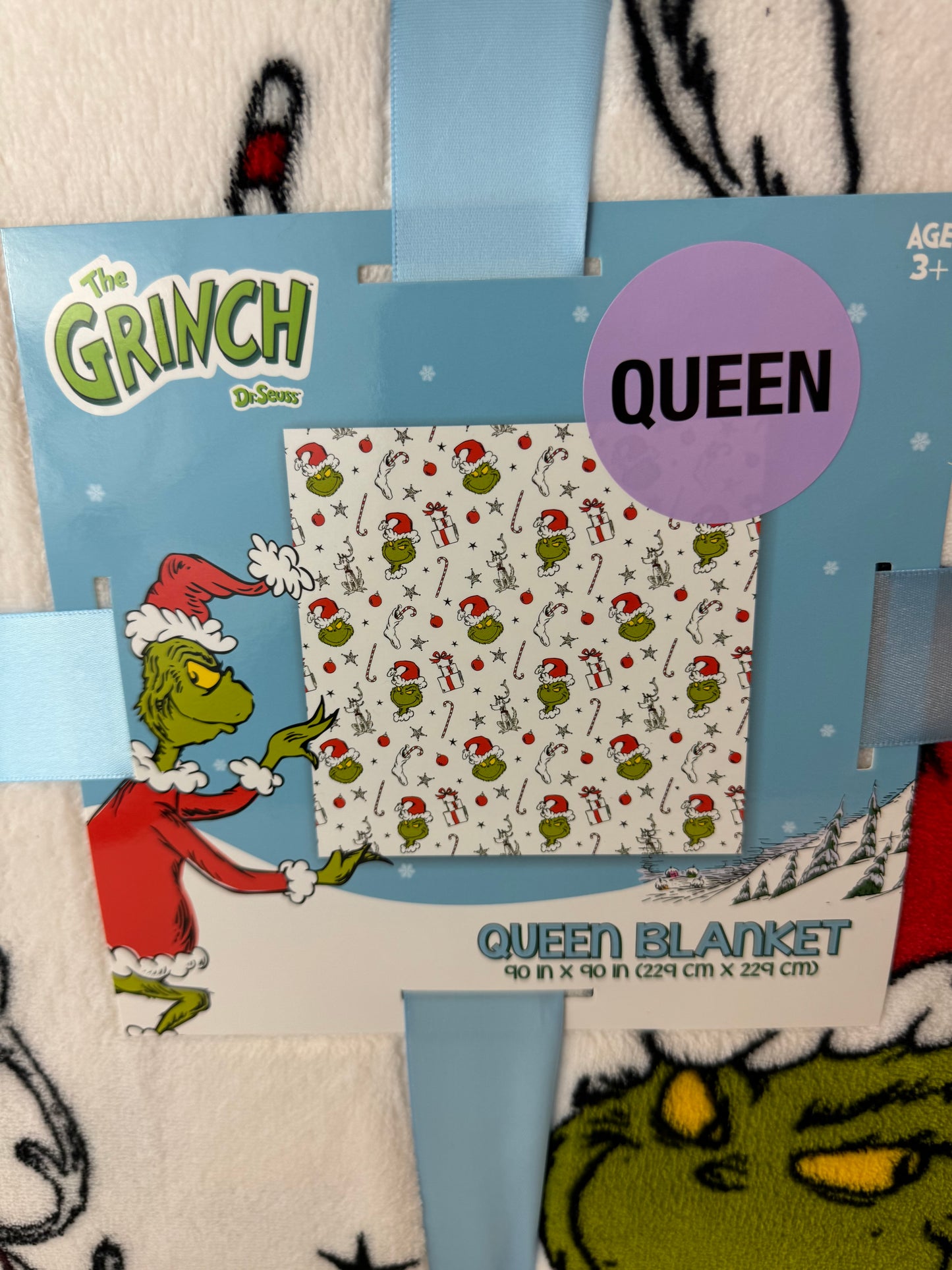 The Grinch Christmas Full/Queen Blanket White