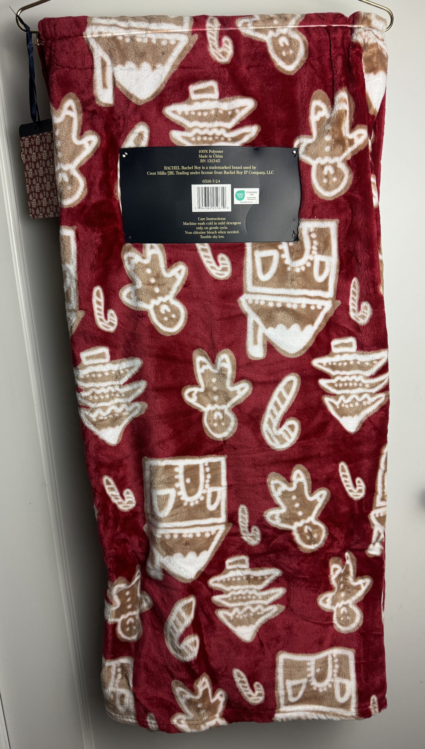 Rachel Zoe Red Gingerbread Throw