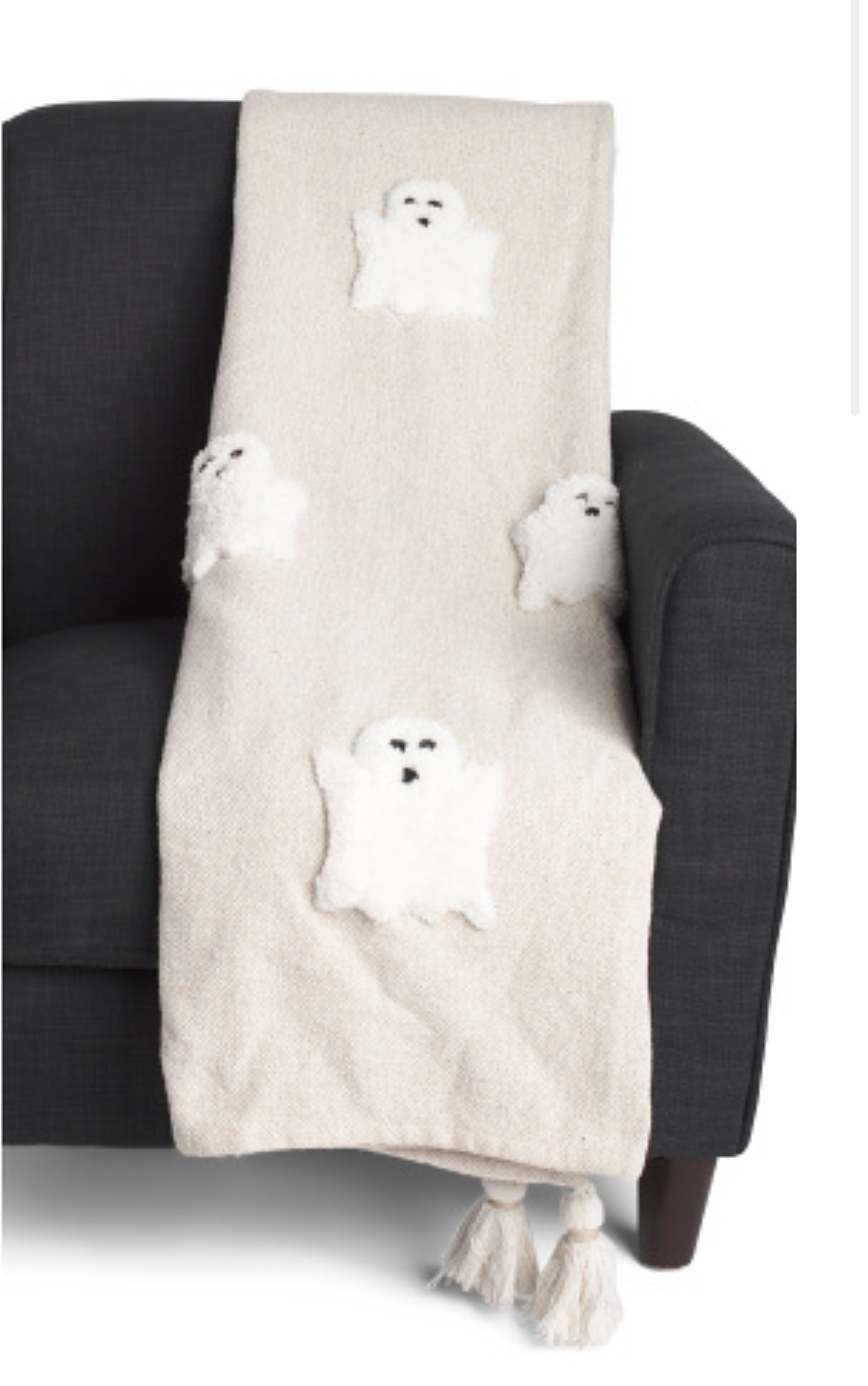 Rachel Zoe Beige Ghost Throw Blanket