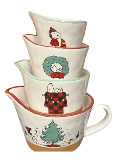 Rae Dunn Peanuts Christmas Measuring Cup Set