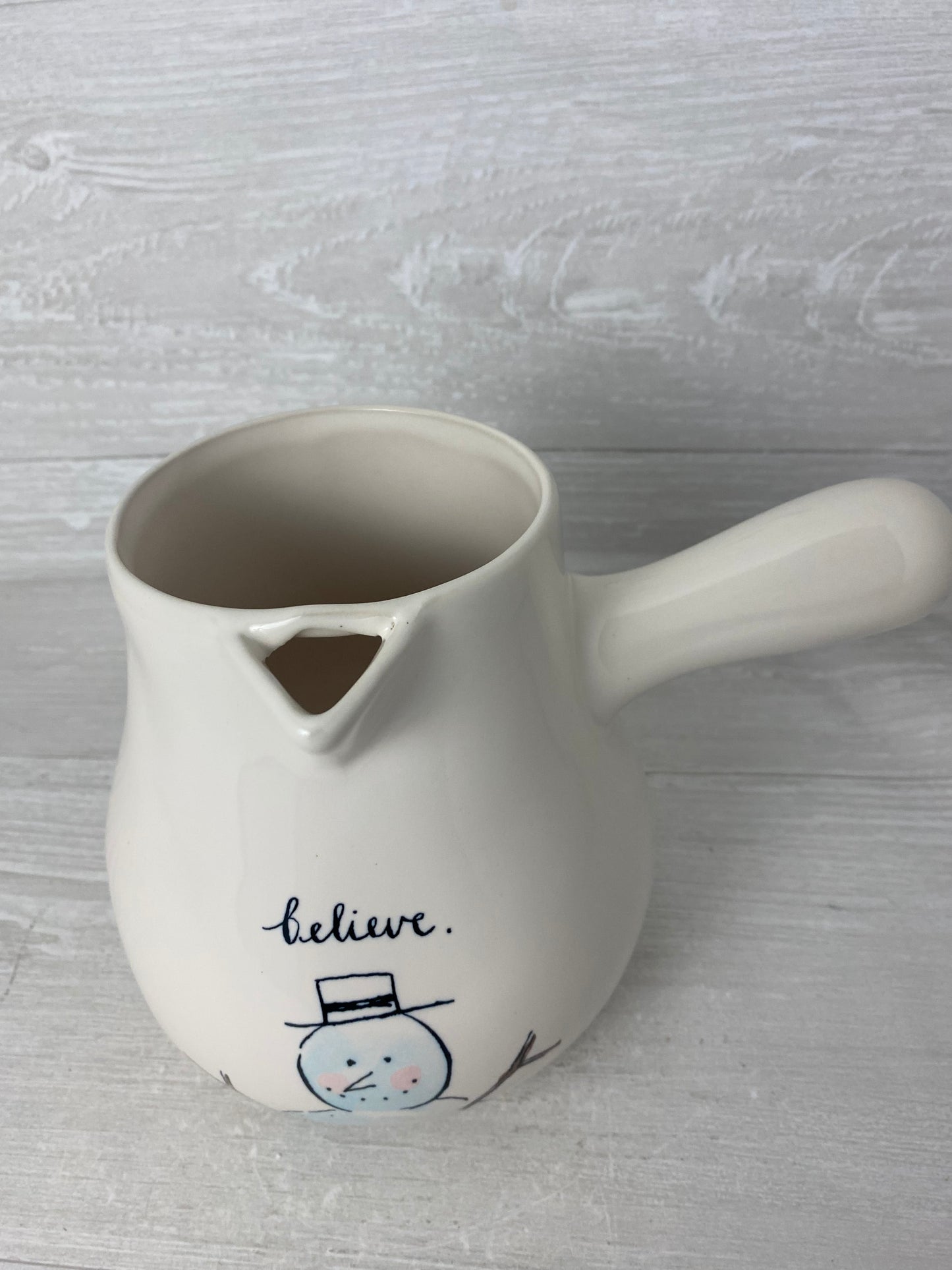 Rae Dunn Believe Snowman Hot Cocoa Pot