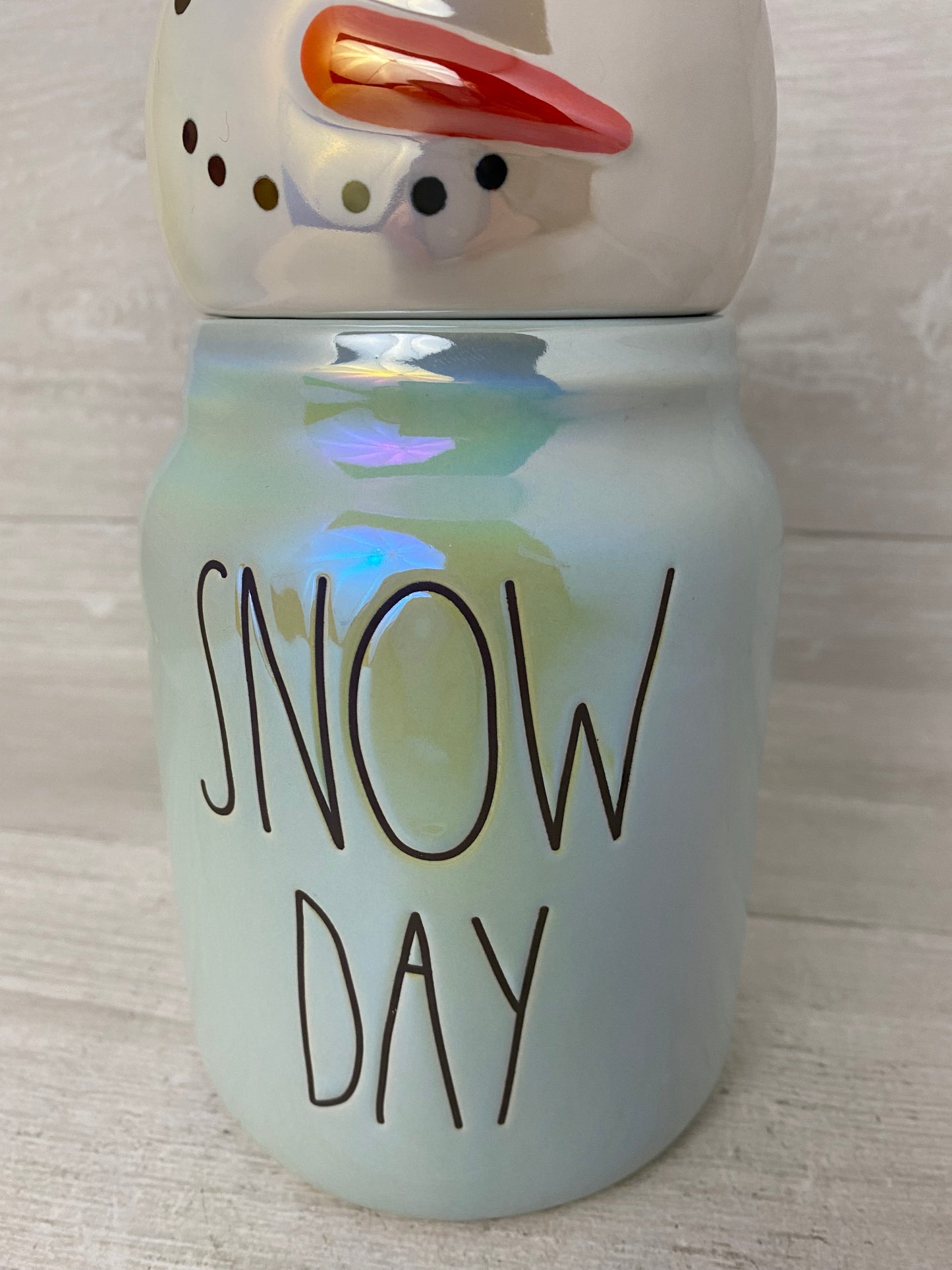 Rae Dunn Snow Day Baby Topper Canister