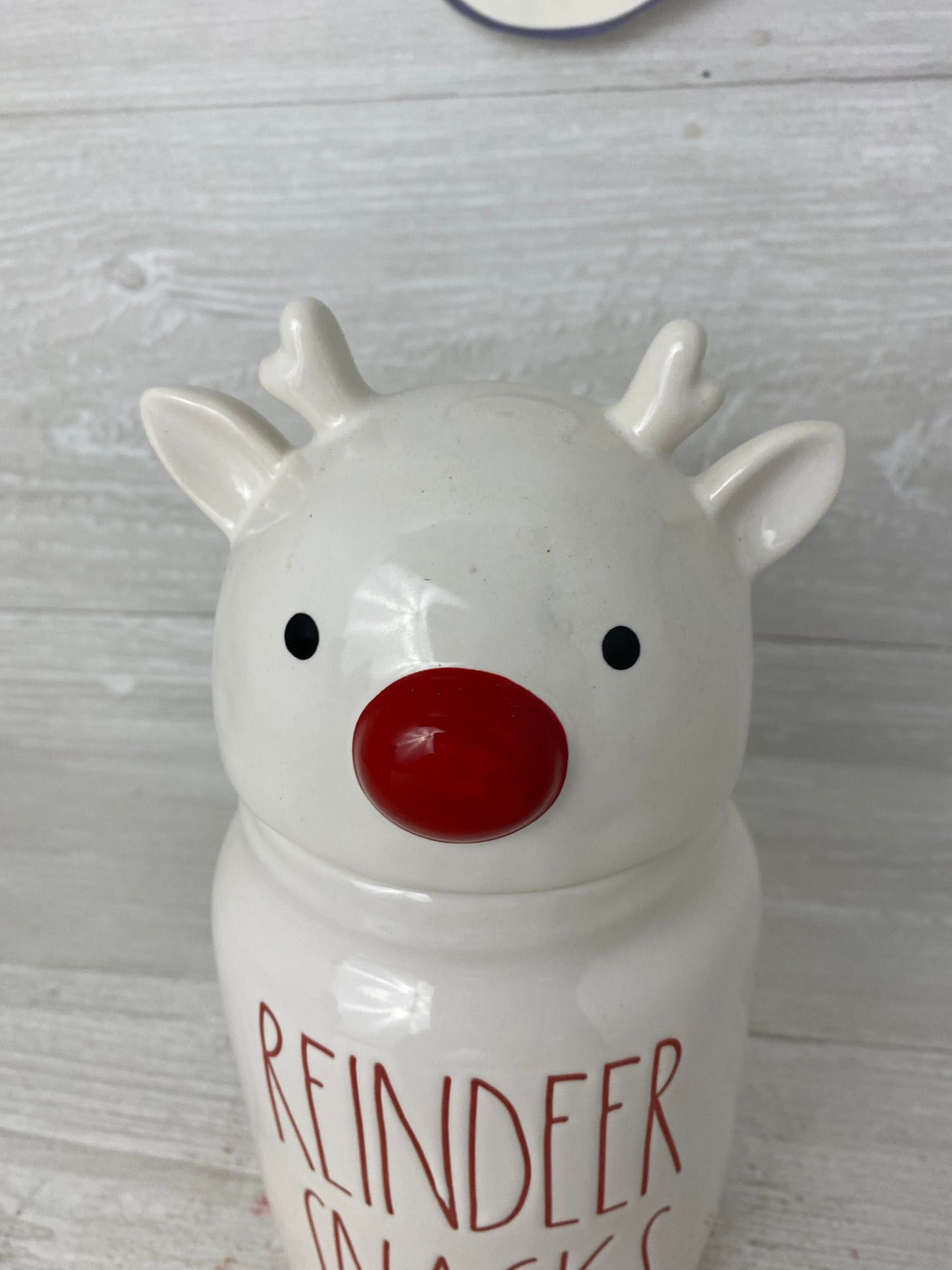 Rae Dunn Reindeer Snacks Topper Canister