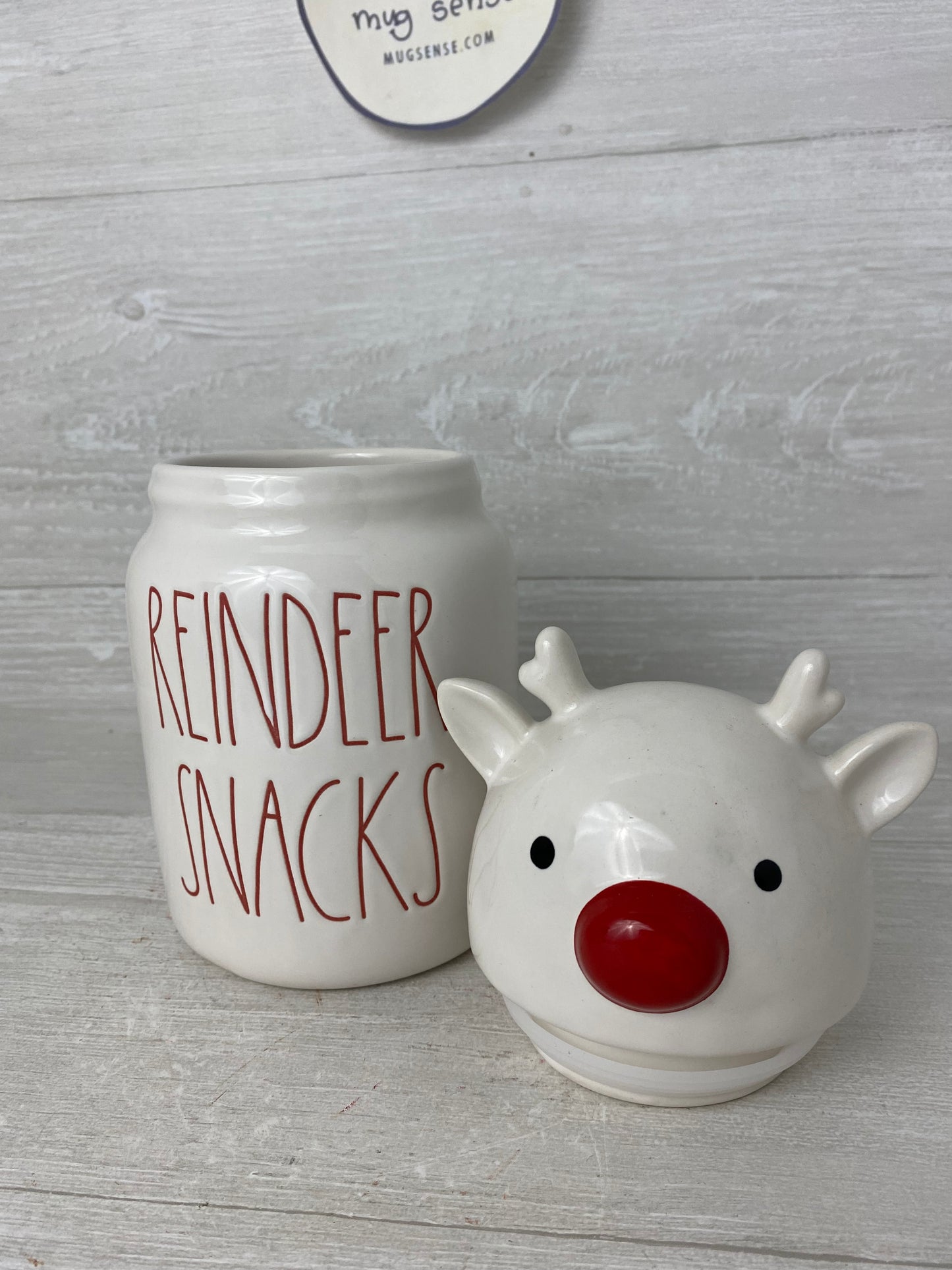 Rae Dunn Reindeer Snacks Topper Canister