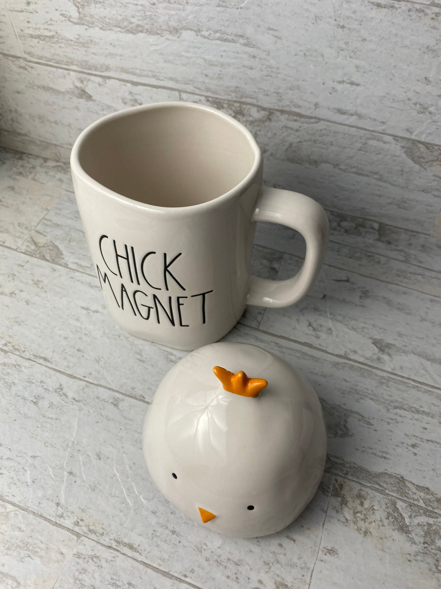 Rae Dunn Chick Magnet Mug And Topper Set