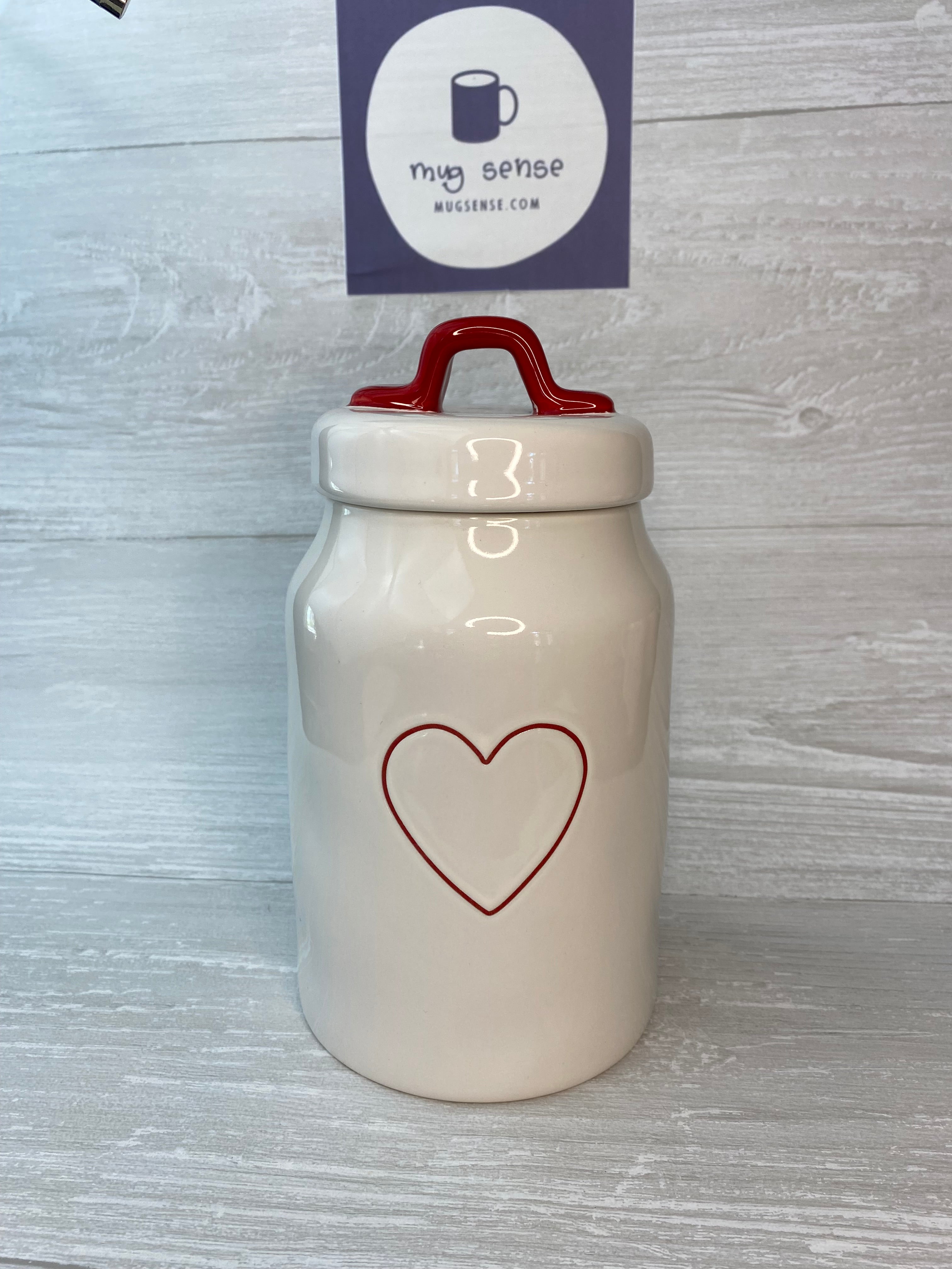 Rae Dunn Red Heart Canister Complete Set