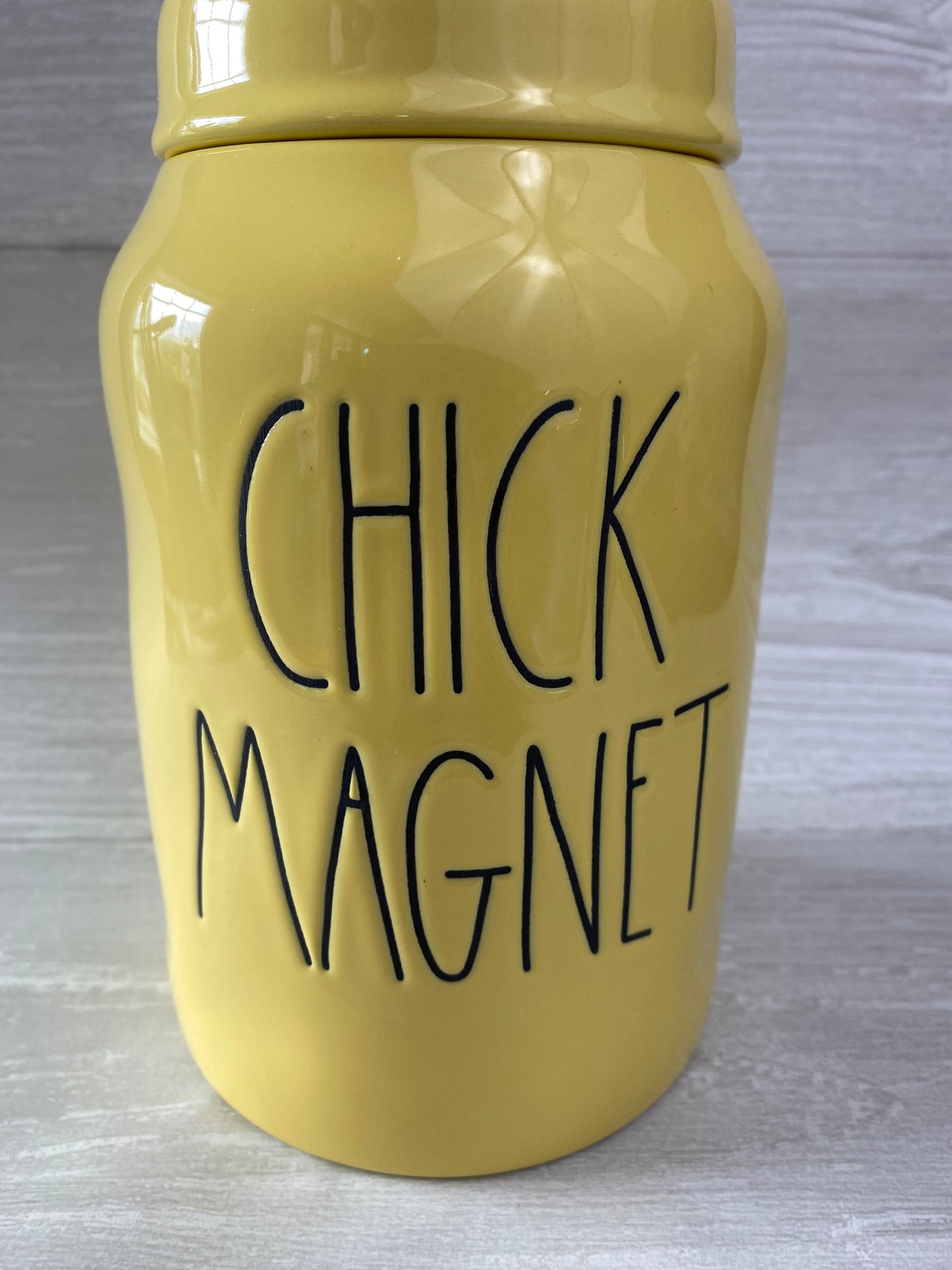 Rae Dunn Chick Magnet Yellow Canister