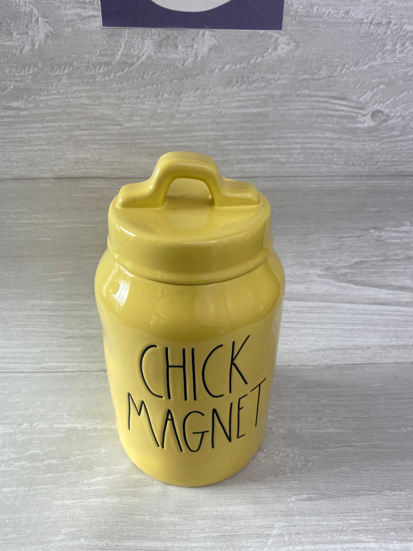 Rae Dunn Chick Magnet Yellow Canister