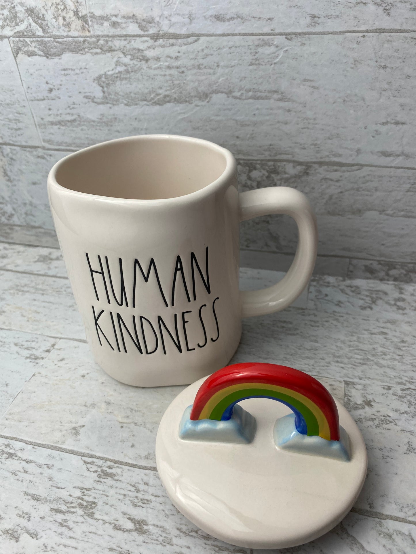 Rae Dunn Human Kindness Mug And Topper Set