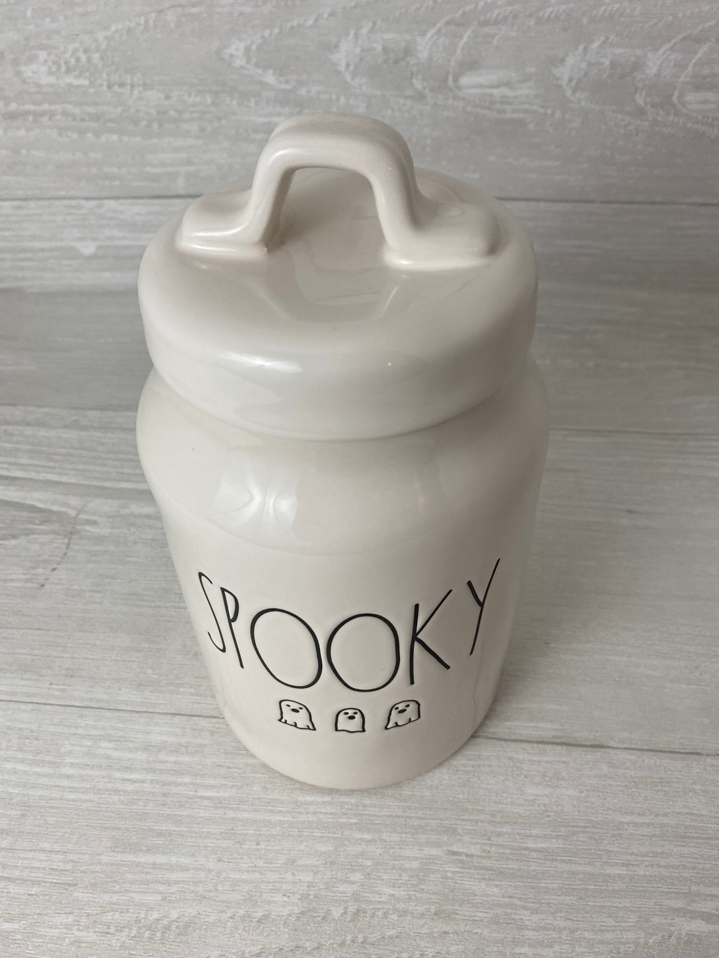 Rae Dunn Spooky Ghost Canister (White)