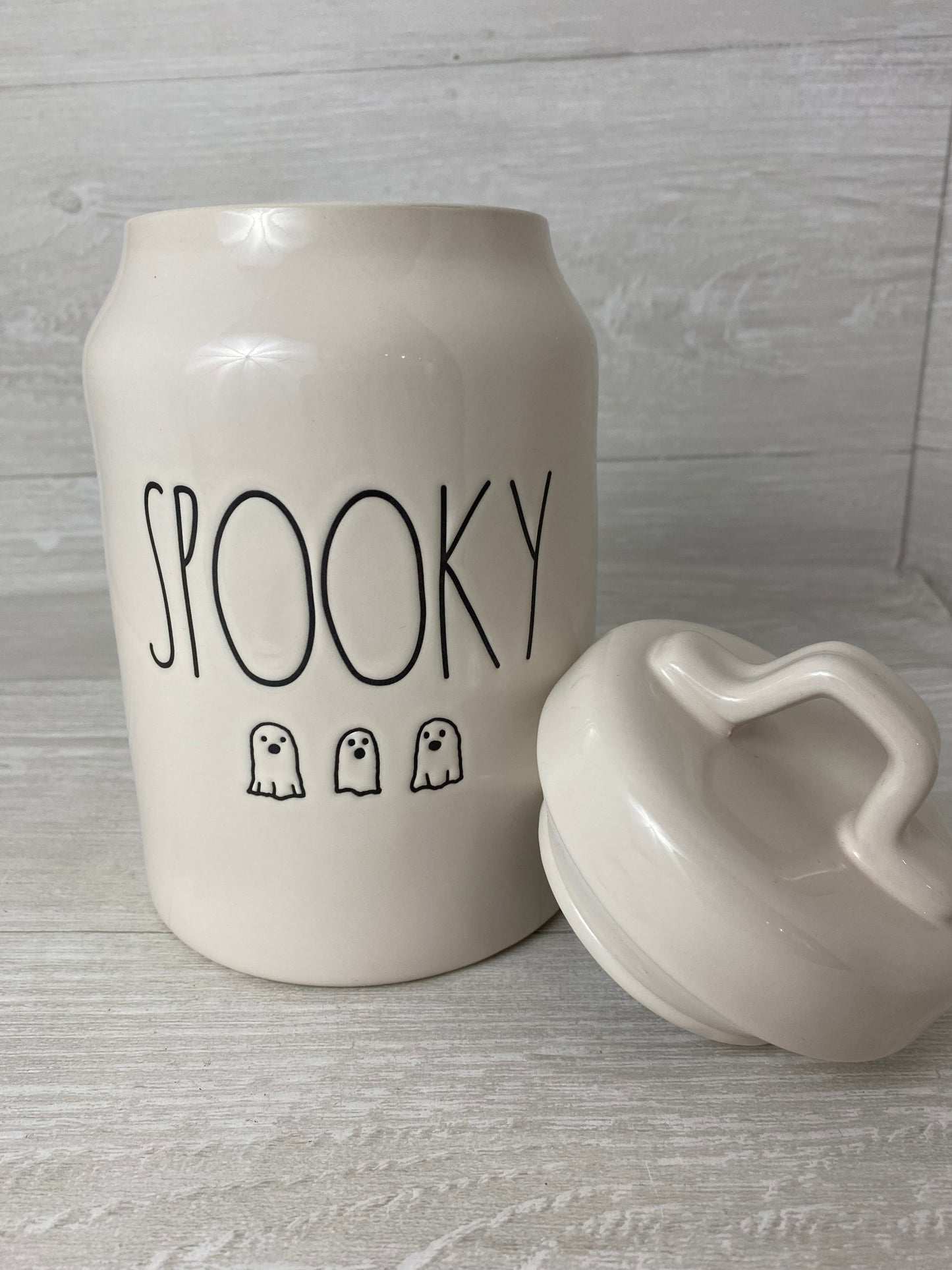Rae Dunn Spooky Ghost Canister (White)