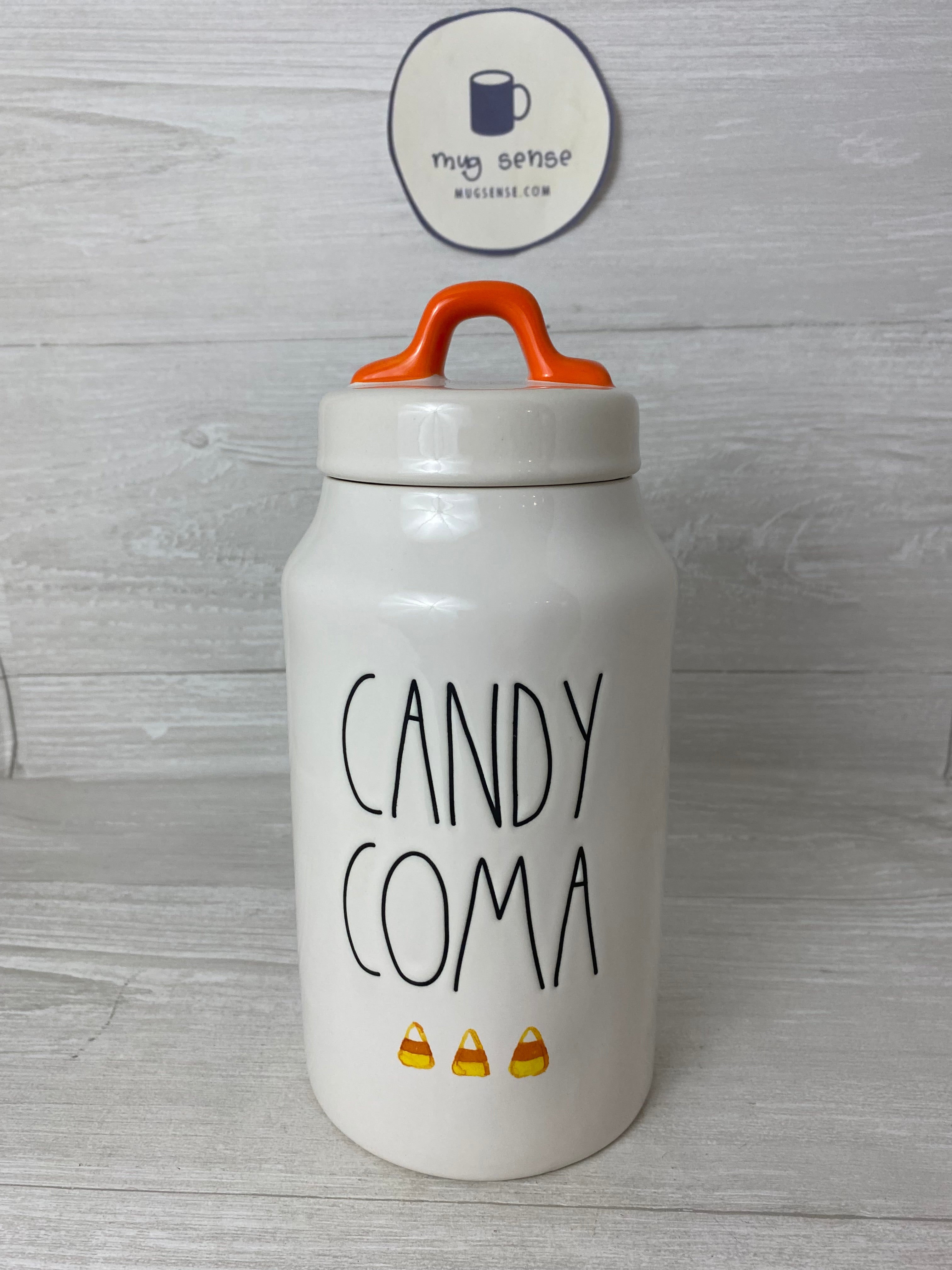 Rae Dunn Candy Corn Canister Bundle 2024 with Cellar and 2 Mugs