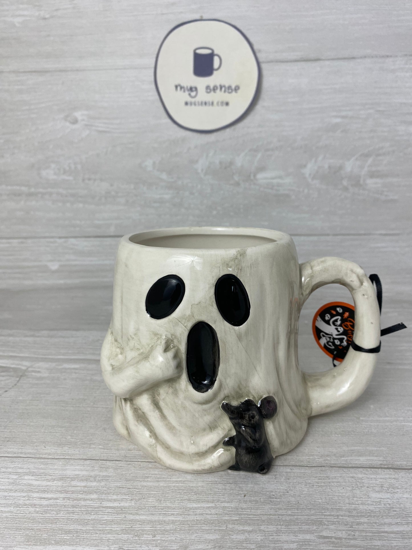 Blue Sky Ghost Scared Of Mouse Mug