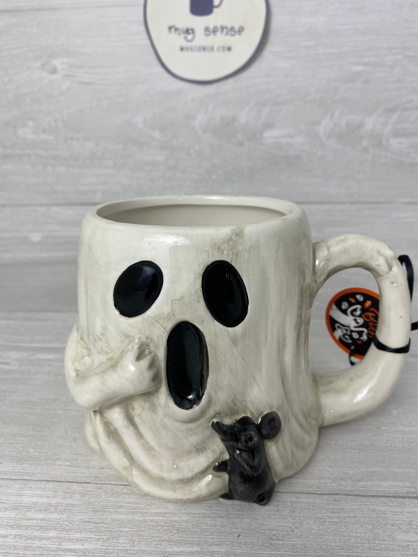 Blue Sky Ghost Scared Of Mouse Mug